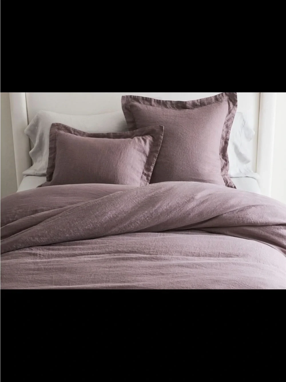 Pottery Barn Belgian Flax Linen Double Flange Duvet Cover Full/Queen